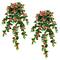 Nearly Natural; 41" UV Resistant Artificial Azalea Hanging Plant (Indoor/Outdoor) - Set of 2; Category:Bushes; Image:2